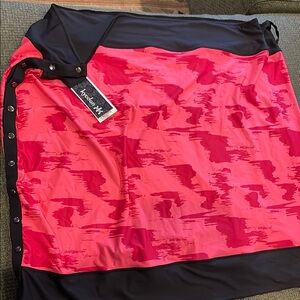 Kyodan Coral Pink & Black Patterned Women's Customizable scarf/shawl